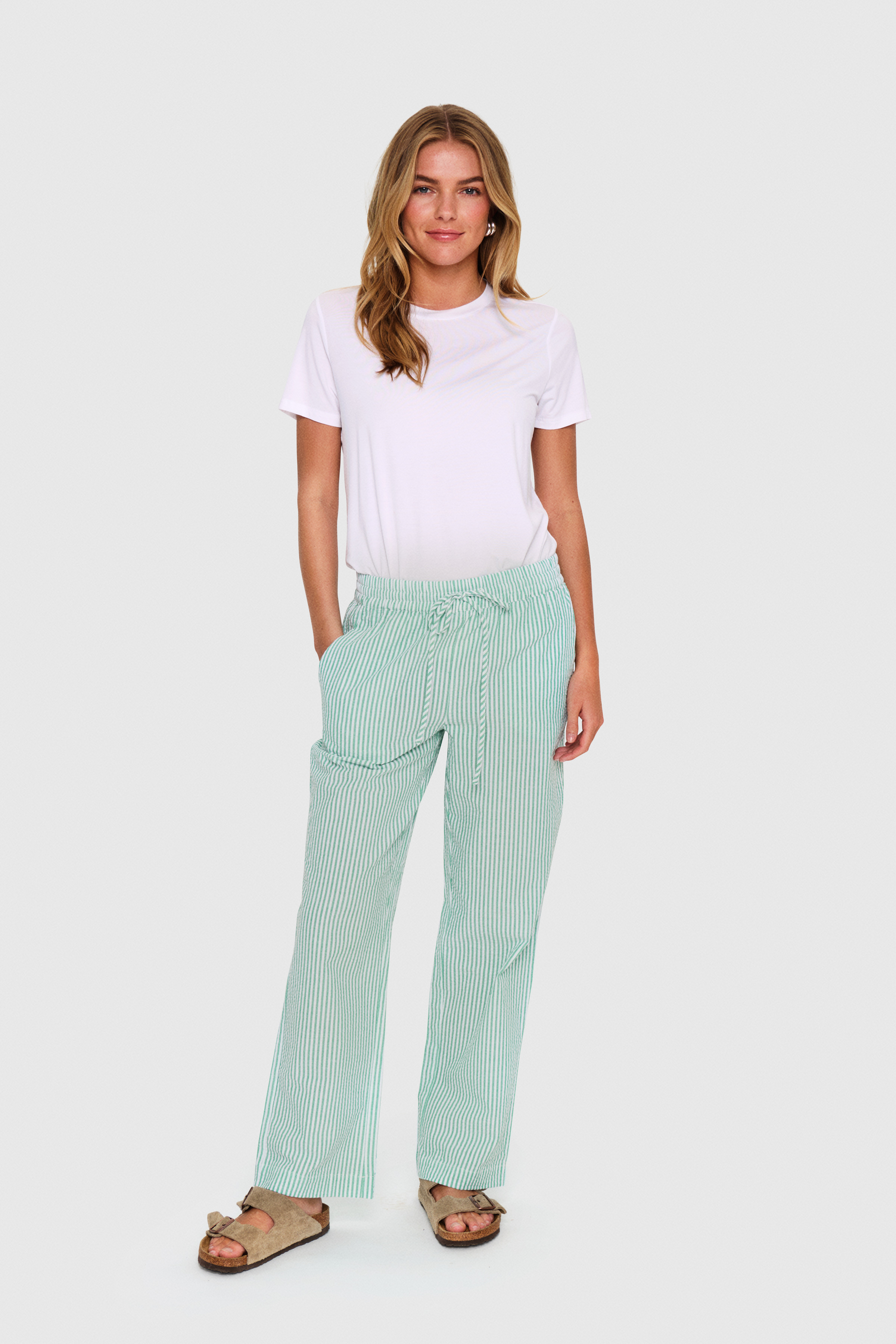 ElmikoSZ Pants Pistachio Green White Stripe - 4