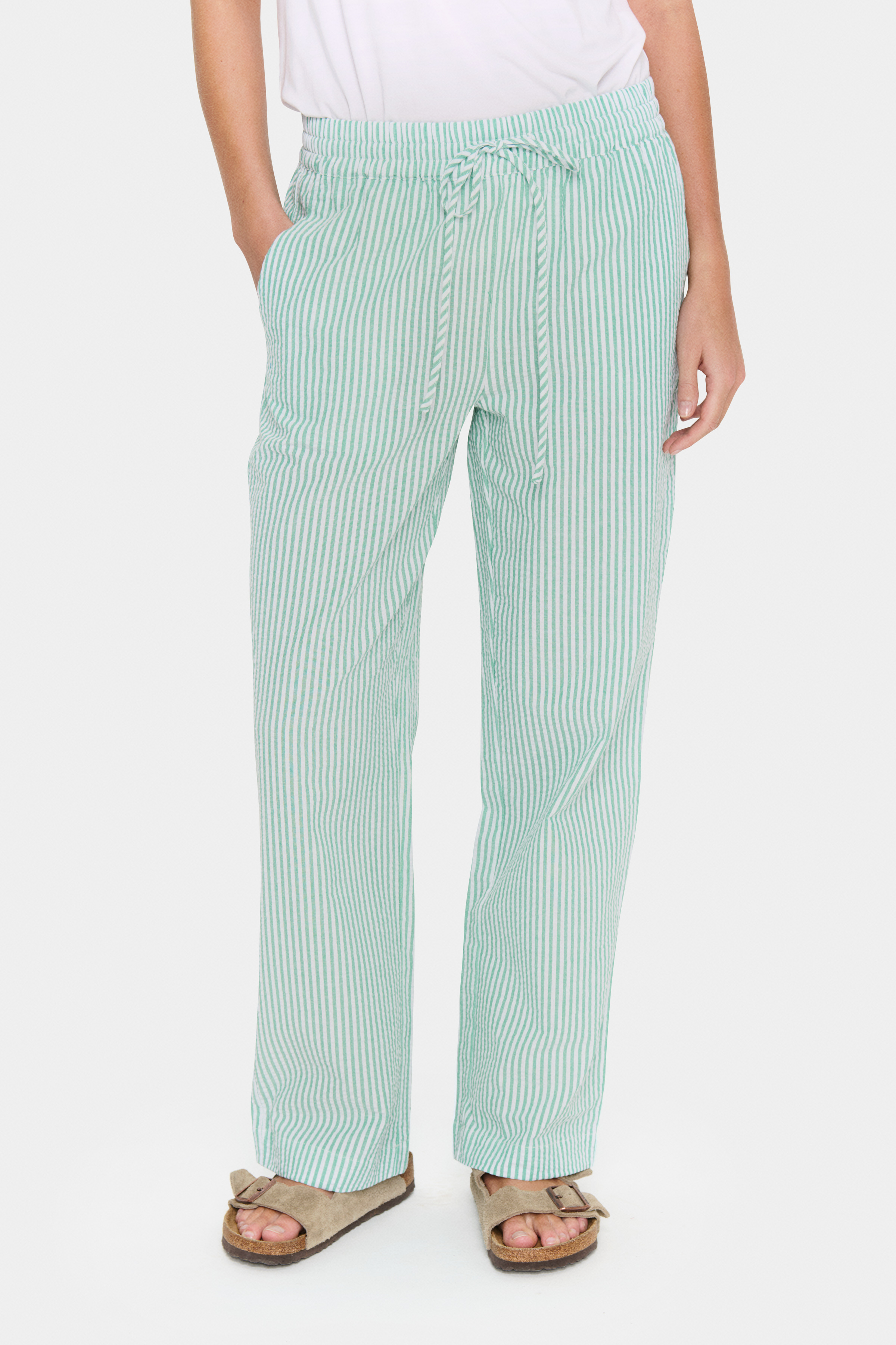ElmikoSZ Pants Pistachio Green White Stripe - 5