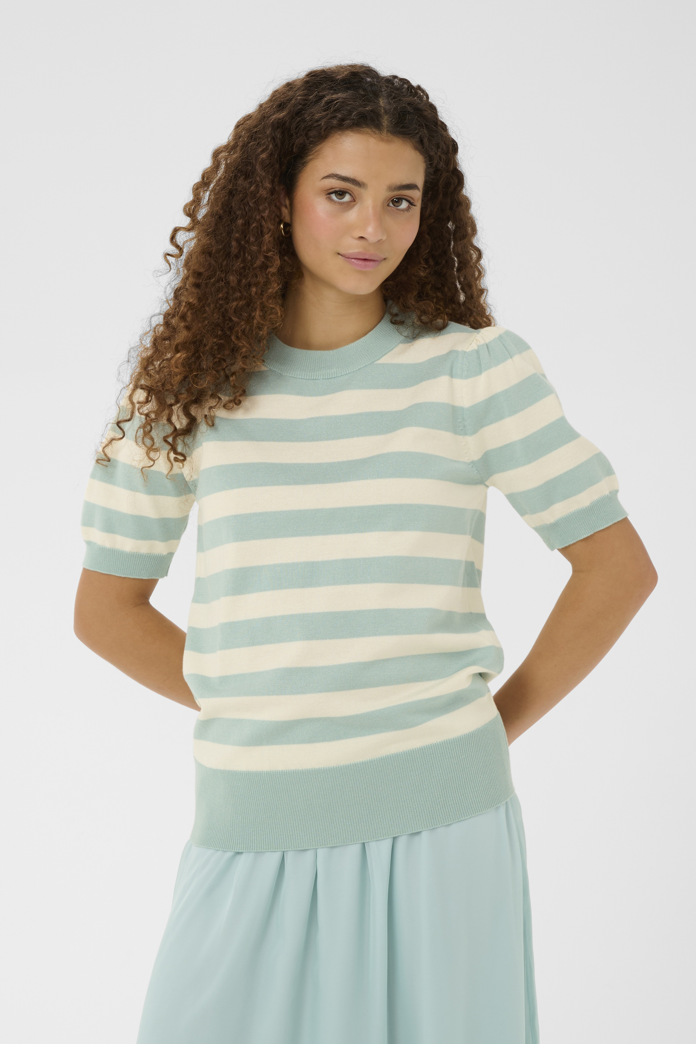 MilaSZ SS Block Stripe Pullover Ether Seedpearl Block Stripe - 6