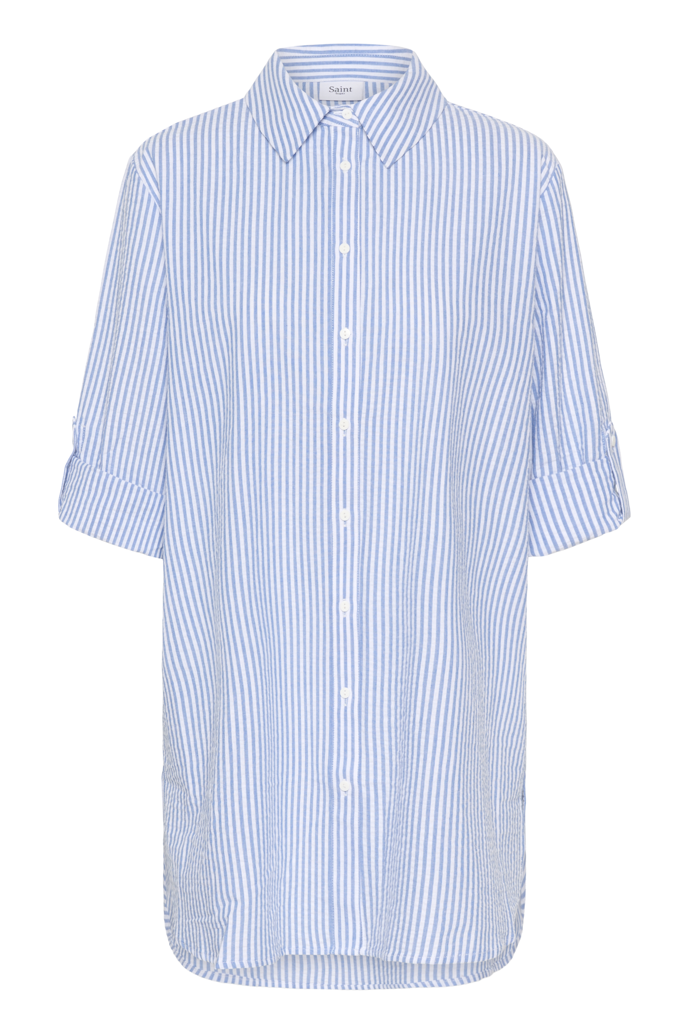 HaddaSZ Tunic Chambray Blue White Stripe