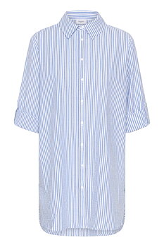 HaddaSZ Tunic Chambray Blue White Stripe