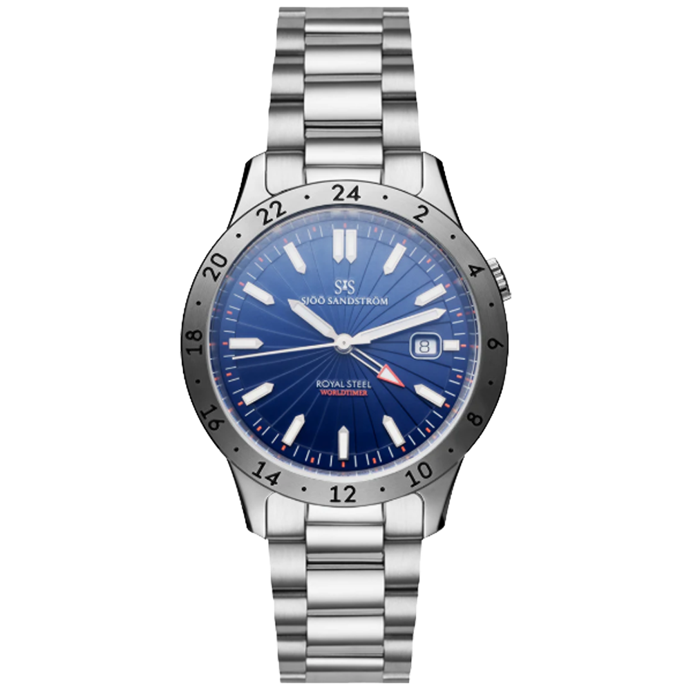 41 Sjöö Sandström Royal Steel Worldtimer Limited Edition SAS 80 Years 41, 30.100:-