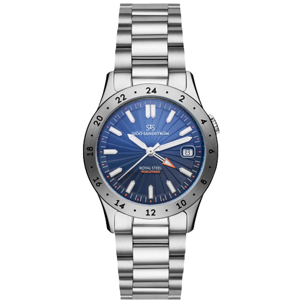 36 Sjöö Sandström Royal Steel Worldtimer Limited Edition SAS 80 Years 36, 26.200:-