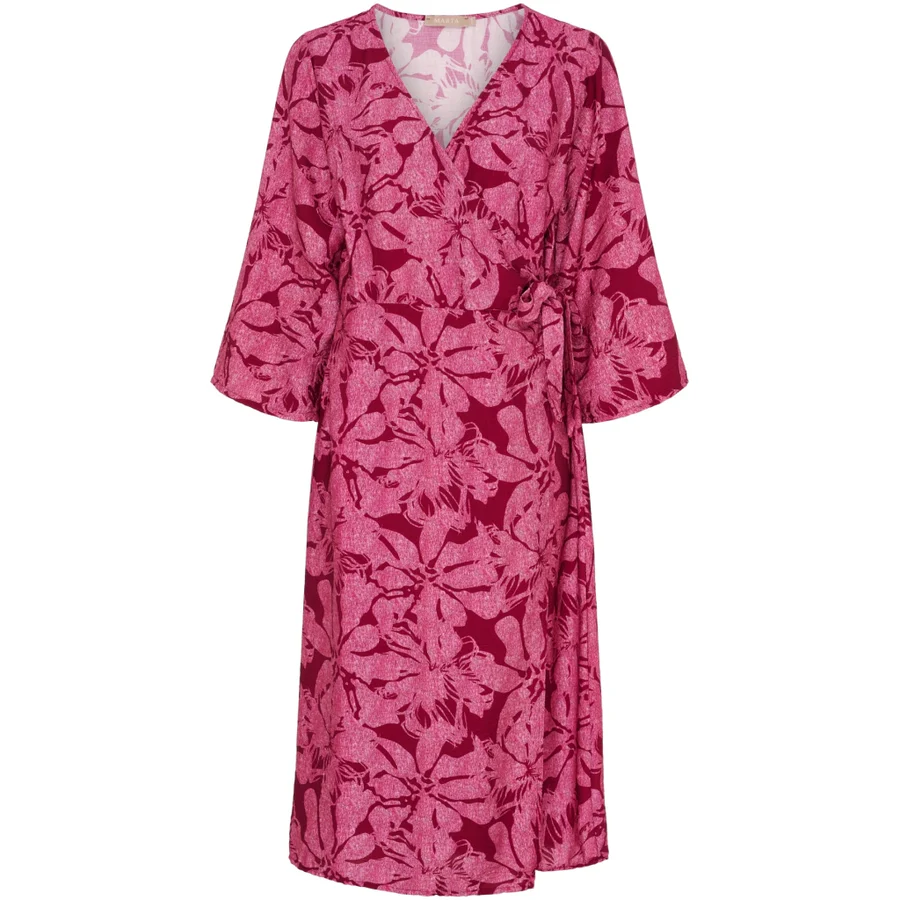 MdcPhilida vinröd/rosa mönstrad klänning - 2