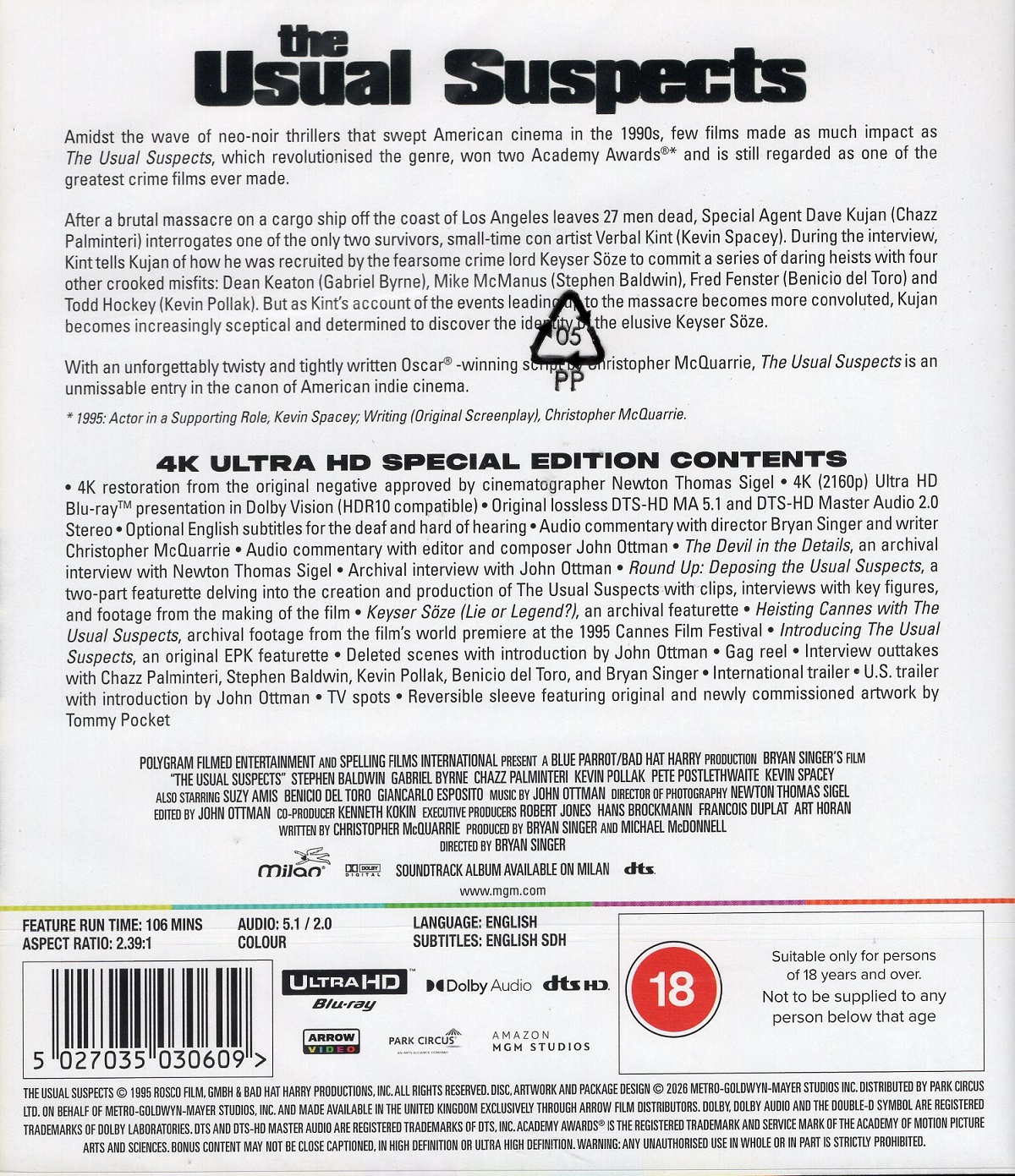 The Usual Suspects (ej svensk text) (4K Ultra HD) - 2