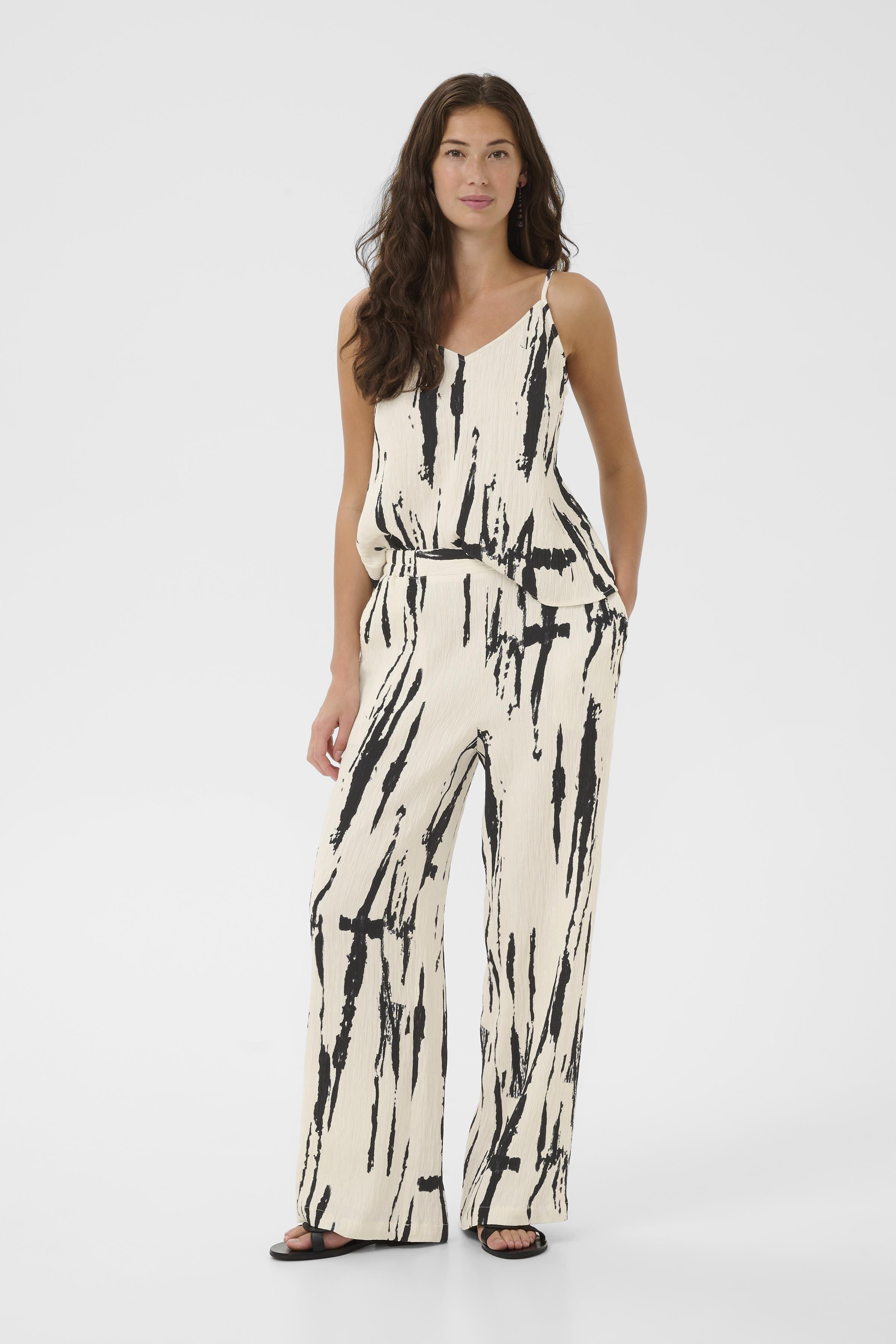 CUora Pants White/Black Mix - 4