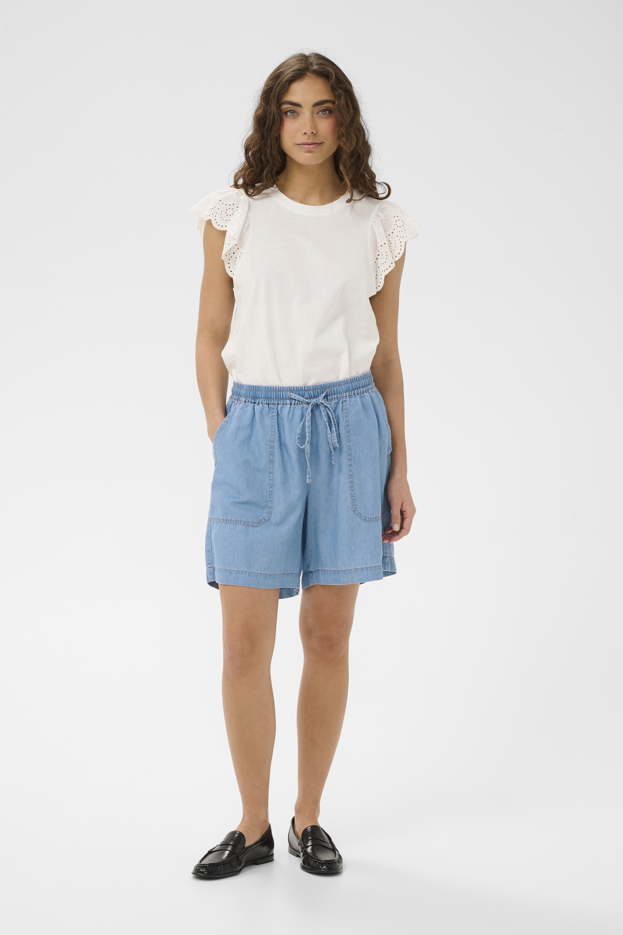 CUaulina Shorts Light Blue Wash - 4