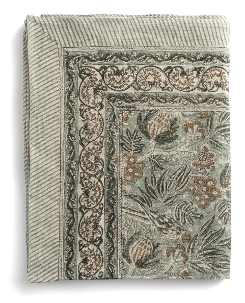 Chamois Linne Bordsduk Parrot Sea Foam 