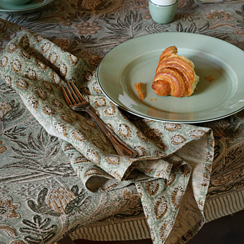 Chamois Linen Napkins Cypress Parrot Sea Foam 50x50 - 2p - 2