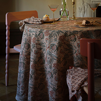 Chamois Linne Bordsduk Parrot Dusty Peach - 2