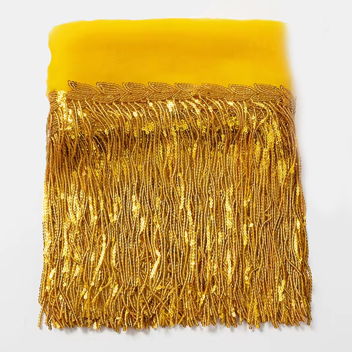 PALJETTFRANS "BLADE" - guld