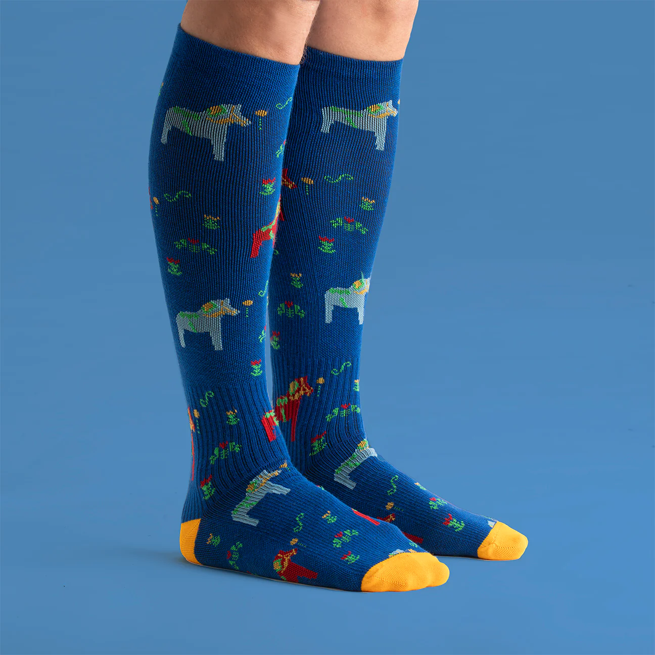 Support Socks Dalarna Horse Blue - 36-40 - 2