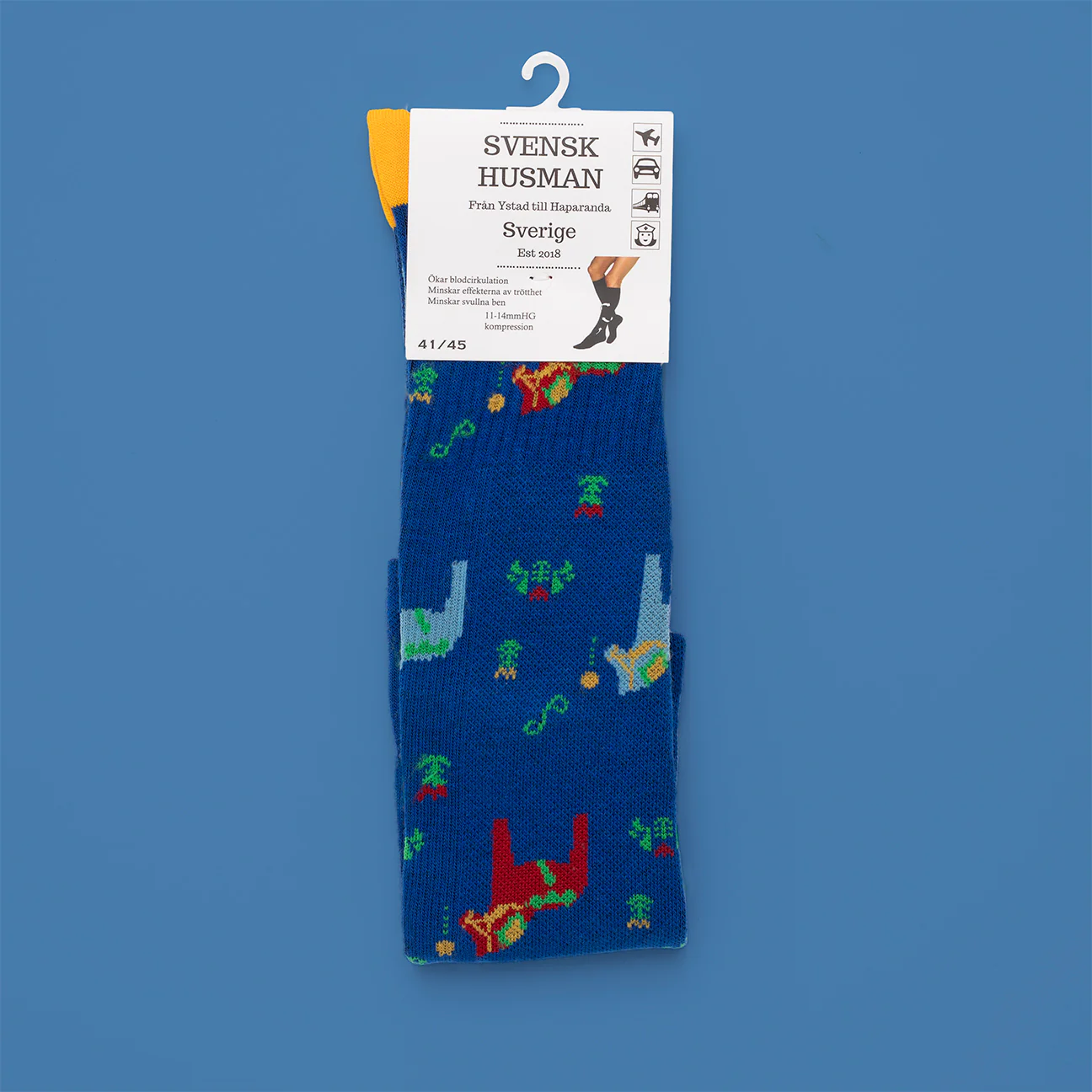Support Socks Dalarna Horse Blue - 36-40 - 3