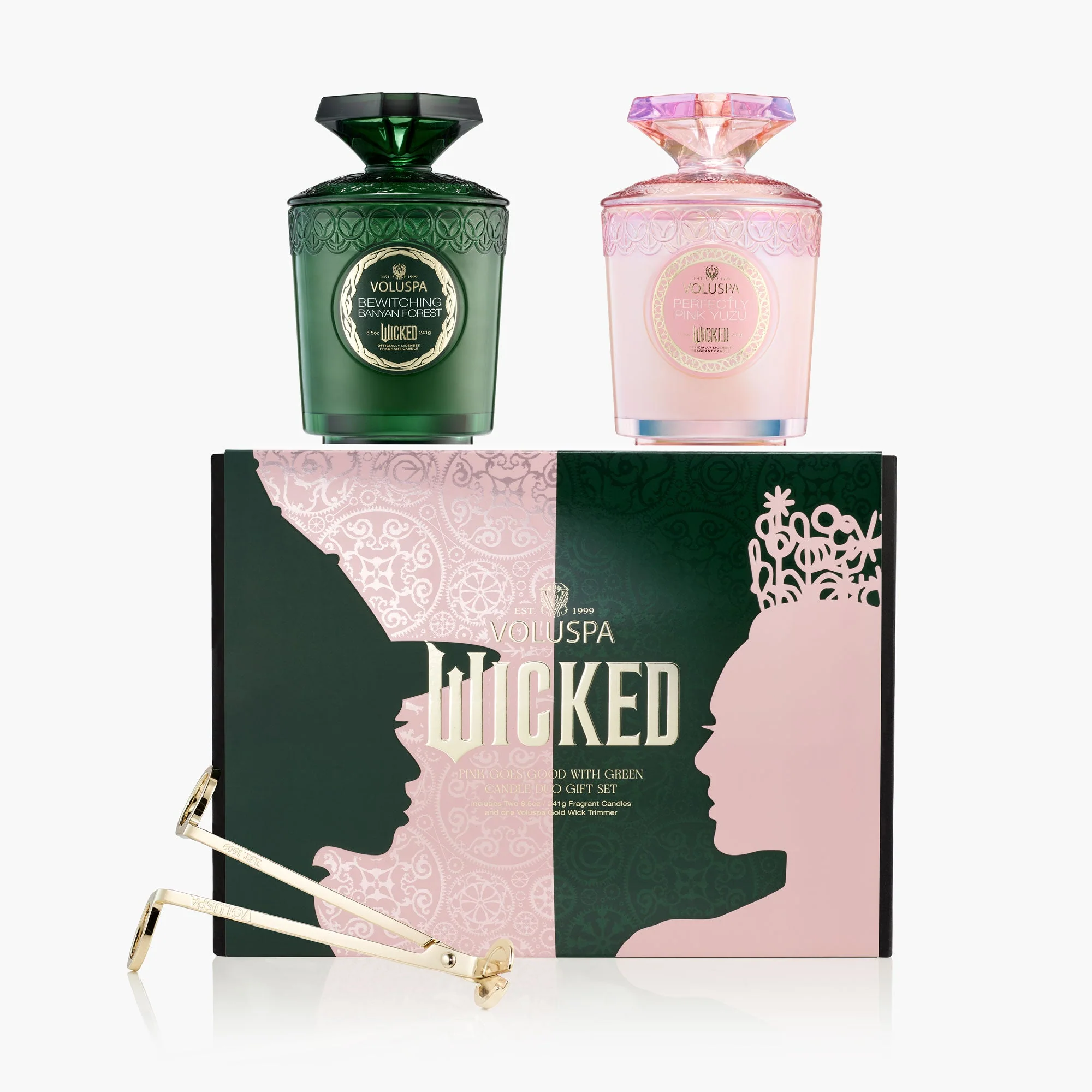 Voluspa Wicked Gift Set Pink Goes Good With Green Candle gift