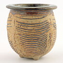 Lisa Larson (1960s) Unique Swelling Vase with with Relief Decor 9 cm