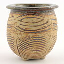 Lisa Larson (1960s) Unique Swelling Vase with with Relief Decor 9 cm