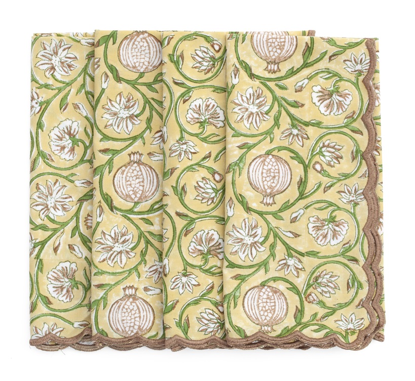 Chamois Napkins Tangier Pomegranate Butter Yellow - 4p