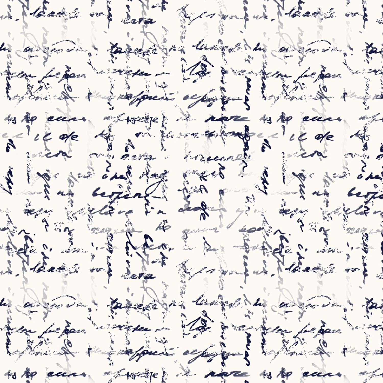 Tyg: White Abstract Script - Cameo Appearance