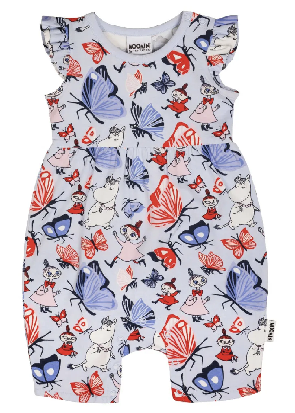 Mumin Bebis Playsuit - Fjärilspark Ljusblå