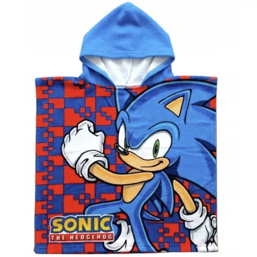 Sonic Barnponcho Handduk med Huva - 2