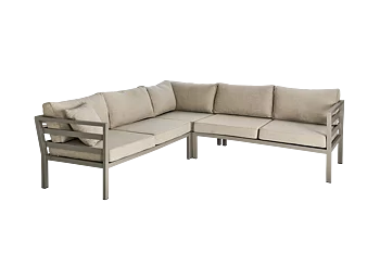 Weldon hörnsoffa khaki/sand från Brafab med allvädersdynor