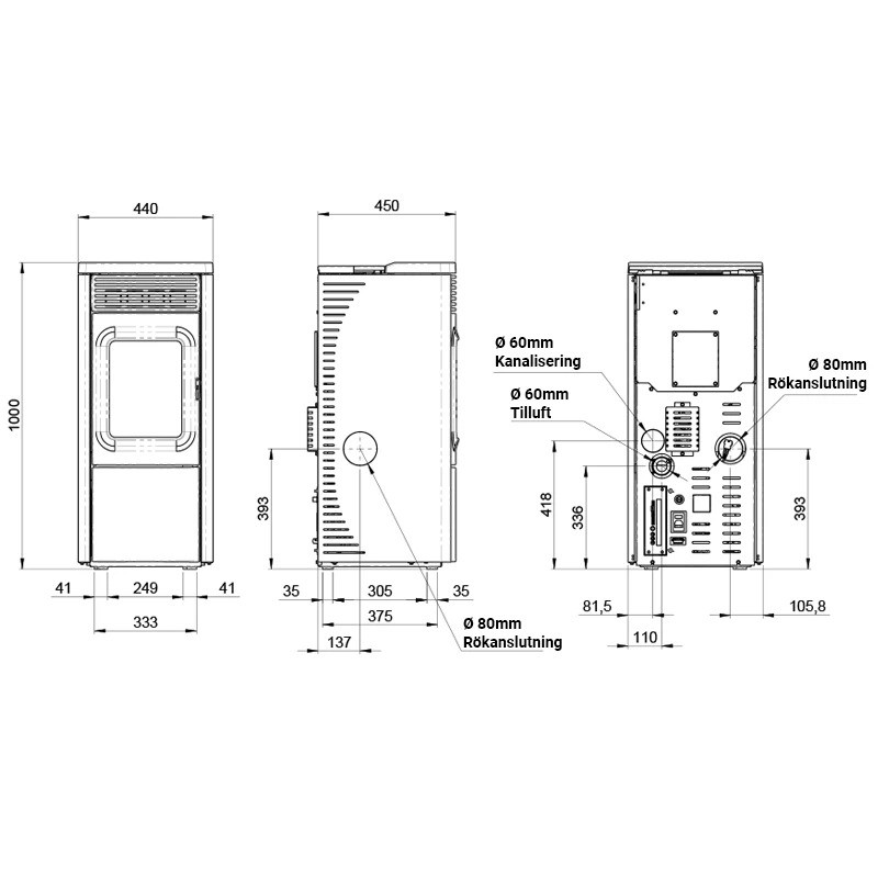 Pelletskamin Nobis N70 9 kW - 4