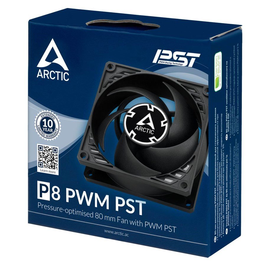 ARCTIC P8 PWM PST Fan 1-pack Svart 80 mm