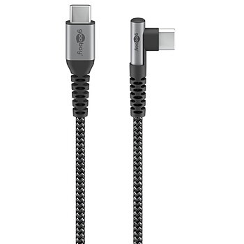 Goobay USB-C 90° vinklad kabel 1 m Silver