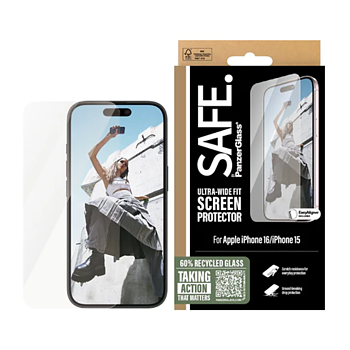 SAFE. by PanzerGlass Apple iPhone 16, 15 | Ultra-Wide Fit