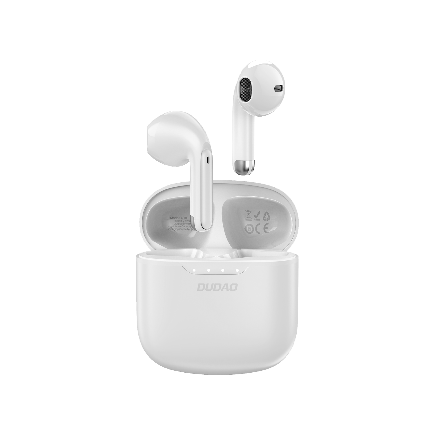 Dudao U18 Trådløs Ægte trådløse øretelefoner Bluetooth 5.1 - White