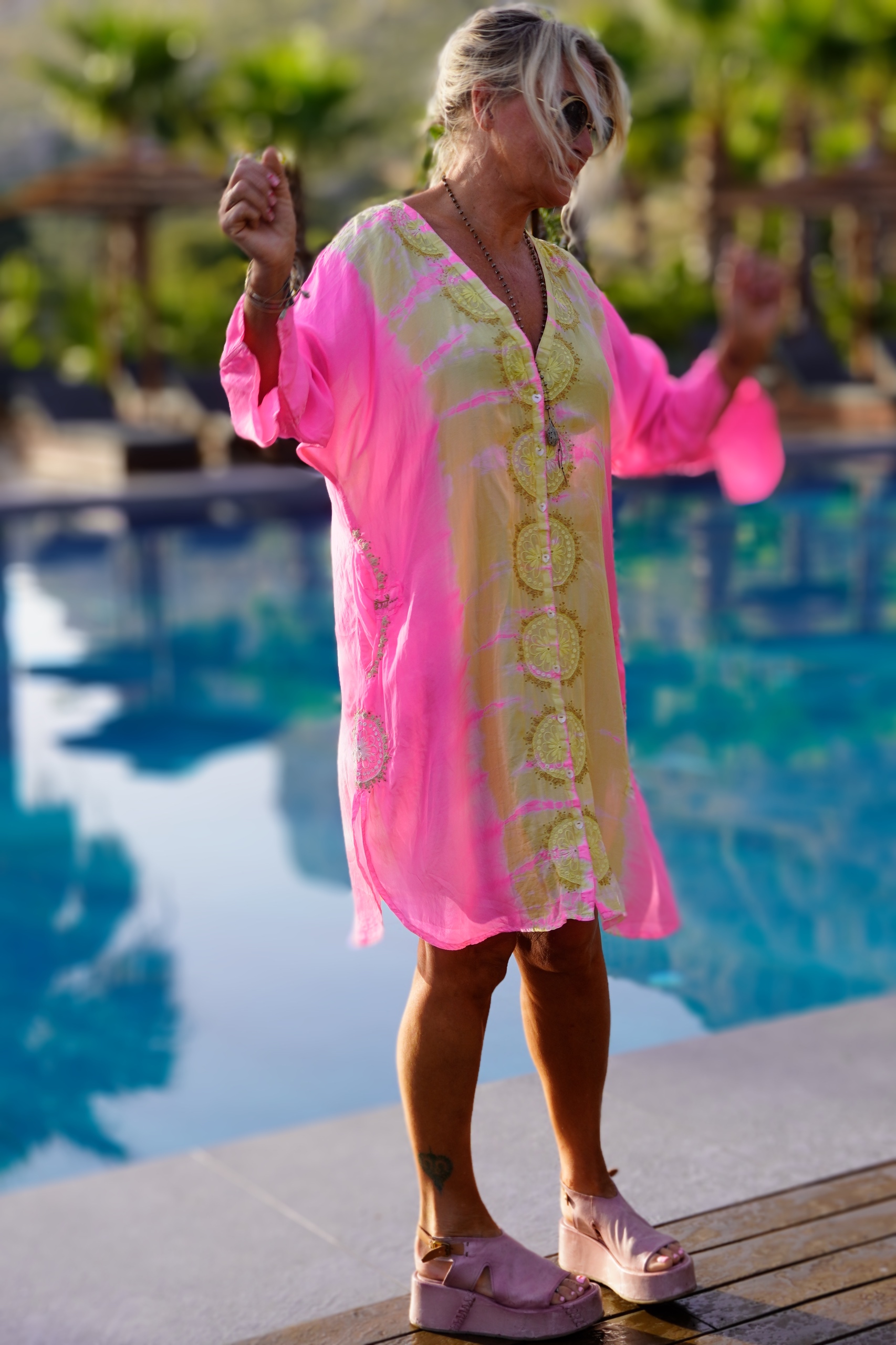 SERAFIA SILK DRESS STAR PINK SERA - 4