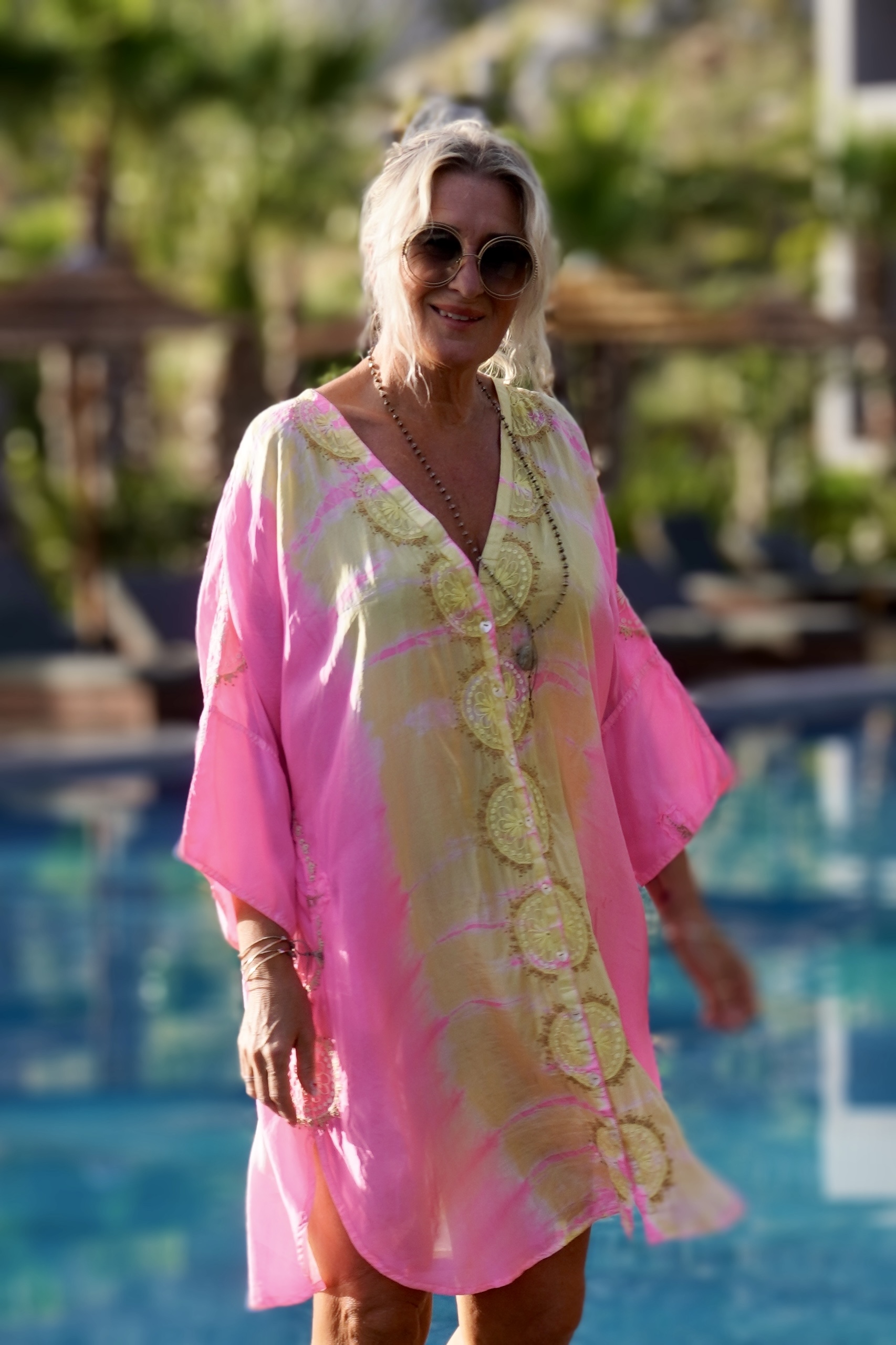 SERAFIA SILK DRESS STAR PINK SERA - 5