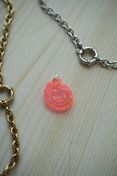 Mini pendant spiral neon pink