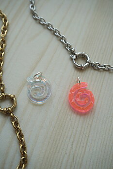 Mini pendant spiral neon pink