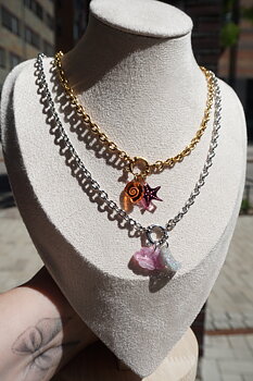 Mini pendant holographic glitter moon