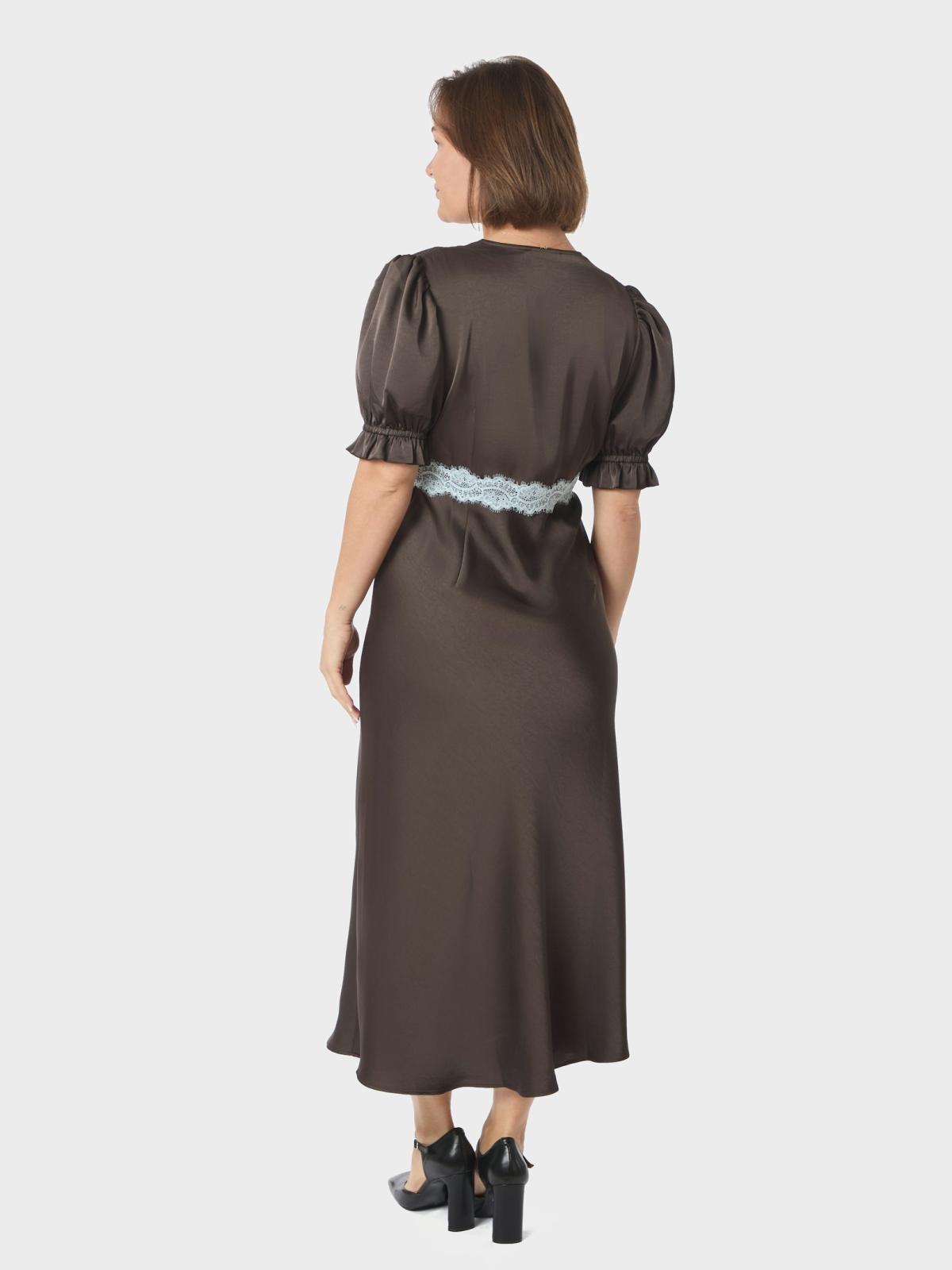 Neo Noir Vipe Lace Maxi Dress, Dark Brown - 4