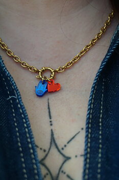 Mini pendant blue hamsa