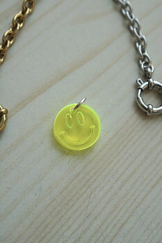 Mini pendant neon yellow smiley