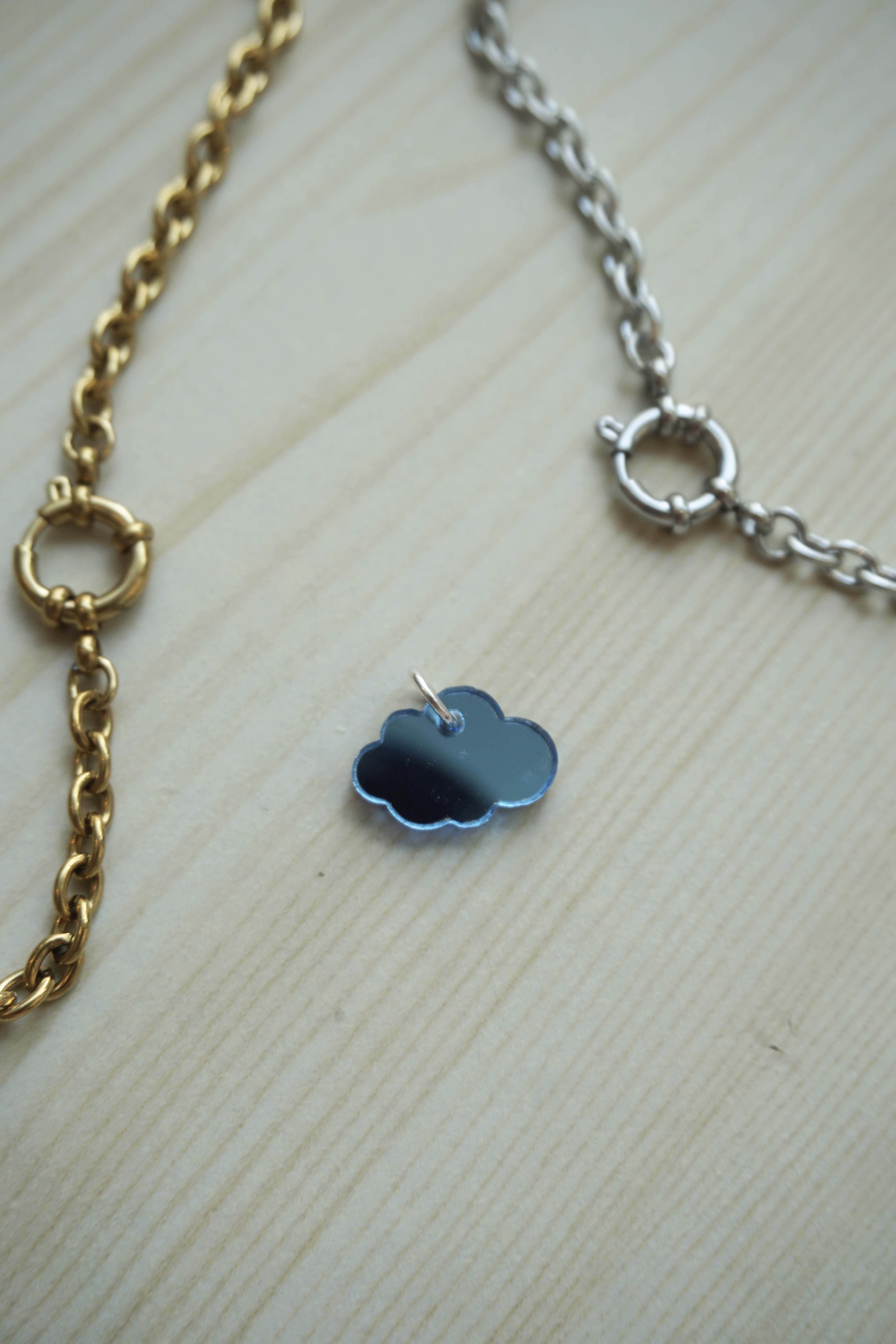 Mini pendant mirror blue cloud