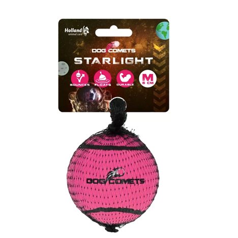 Hundleksak Dog Comets Starlight Tennisboll Ø 6cm Medium Rosa