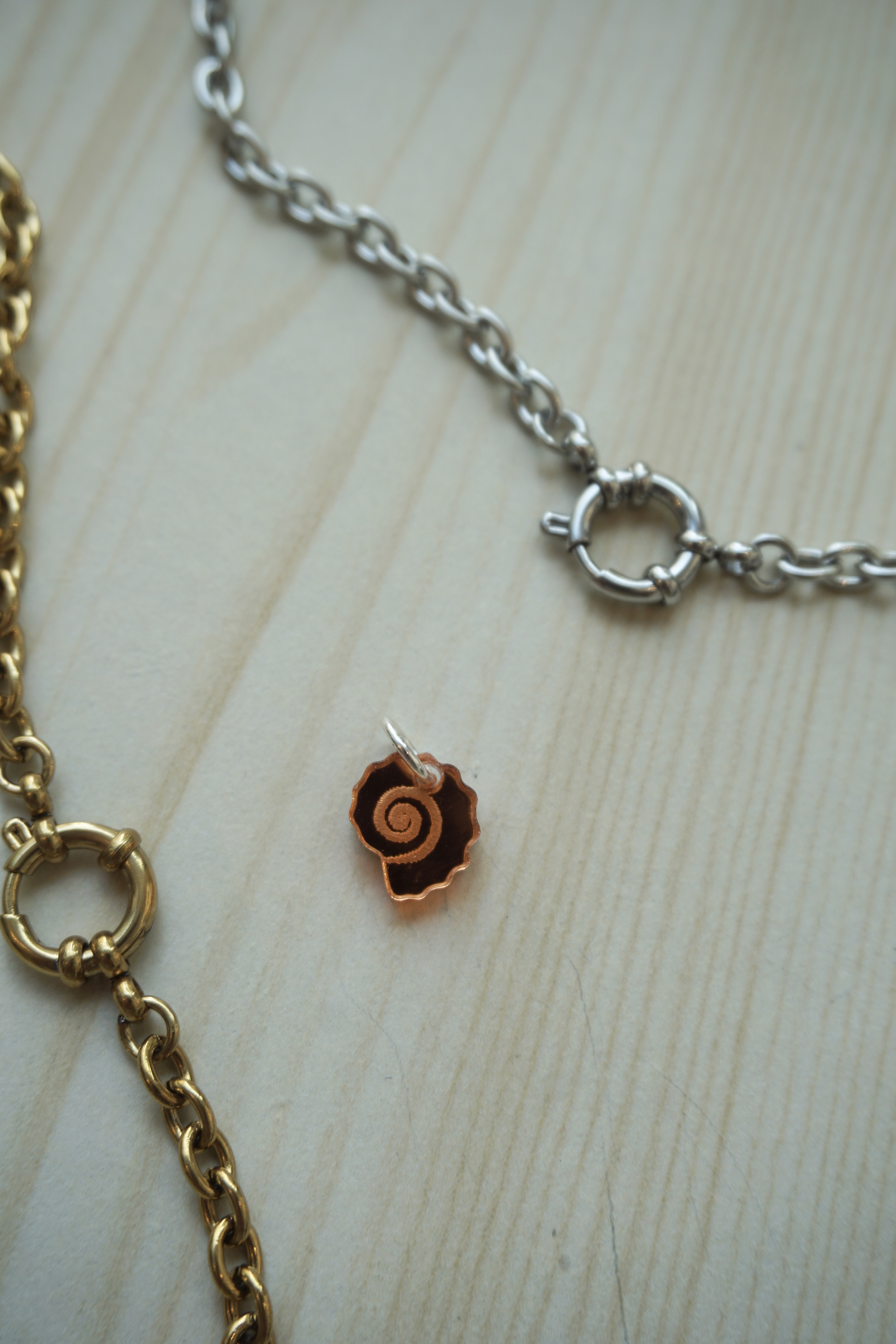 Mini berlock spegelpeach spiralsnäcka - 3