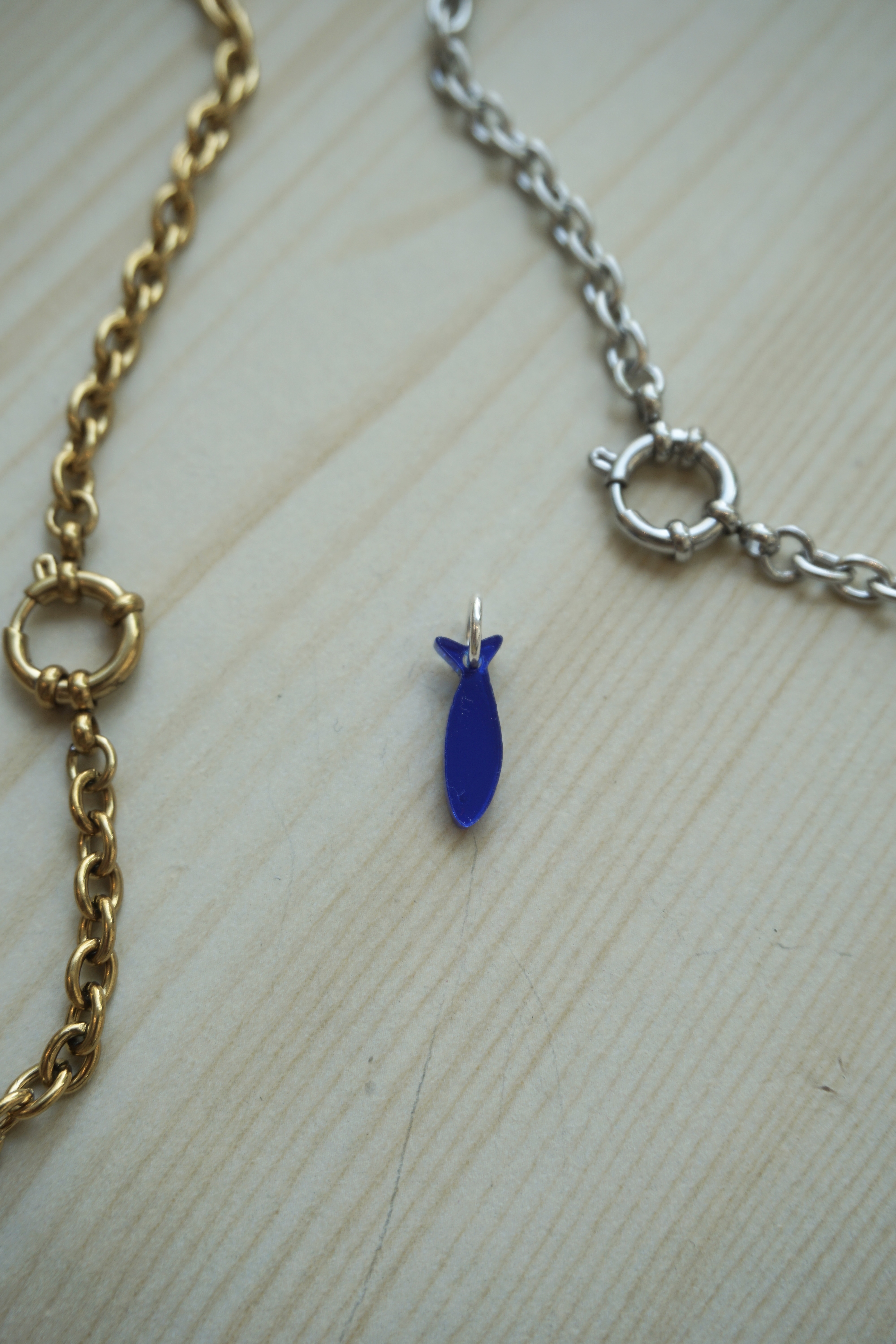 Mini pendant mirror blue fish - 3