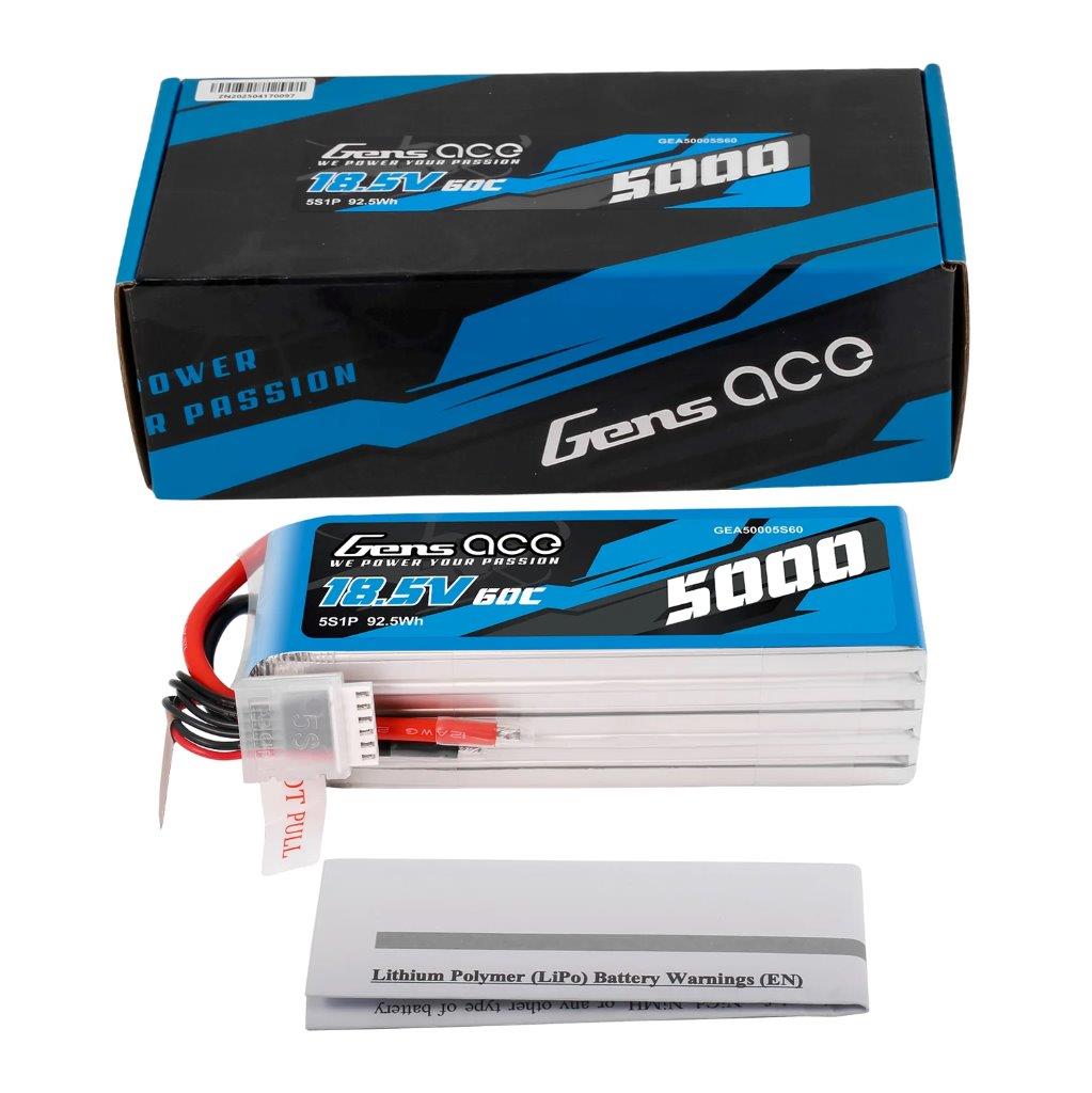 GensAce 5000mAh 18.5V 60C 5S1P Lipo Battery Pack (F3A) - 2
