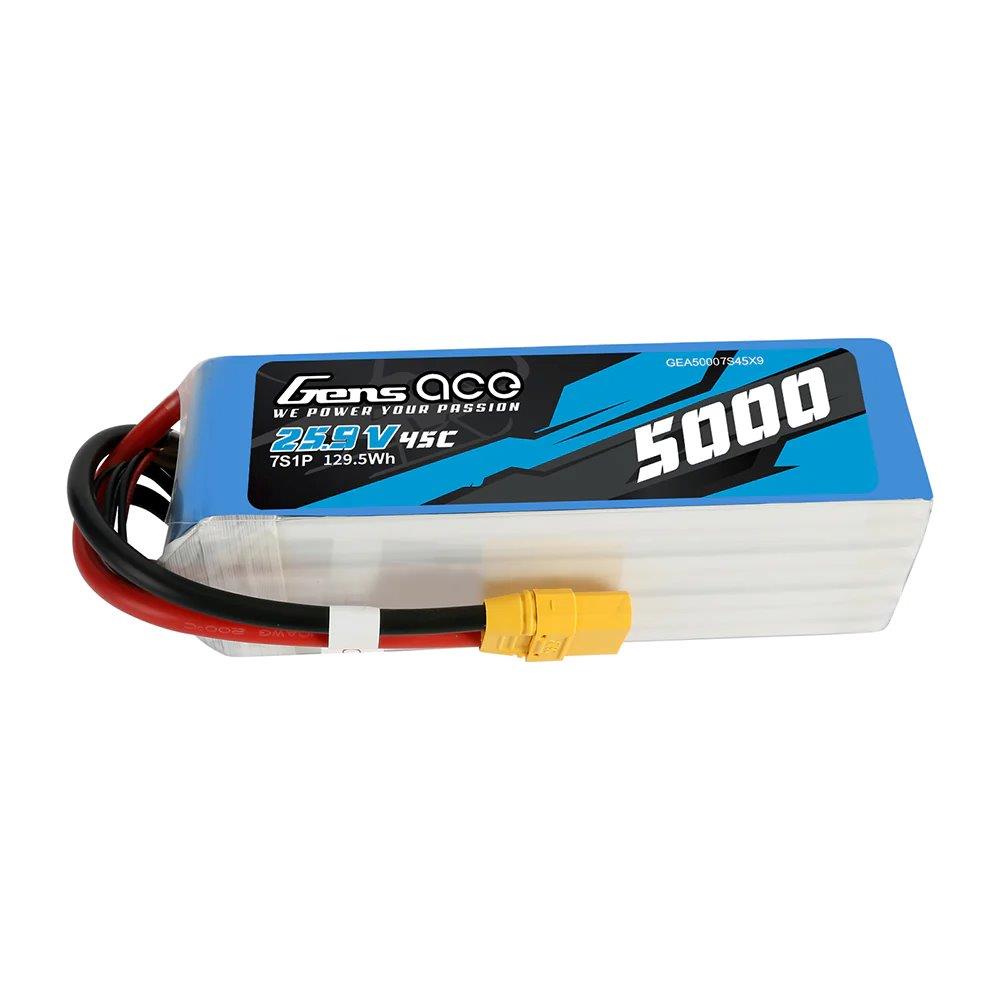 GensAce 5000mAh 25.9V 45C 7S1P Lipo Battery Pack with XT90