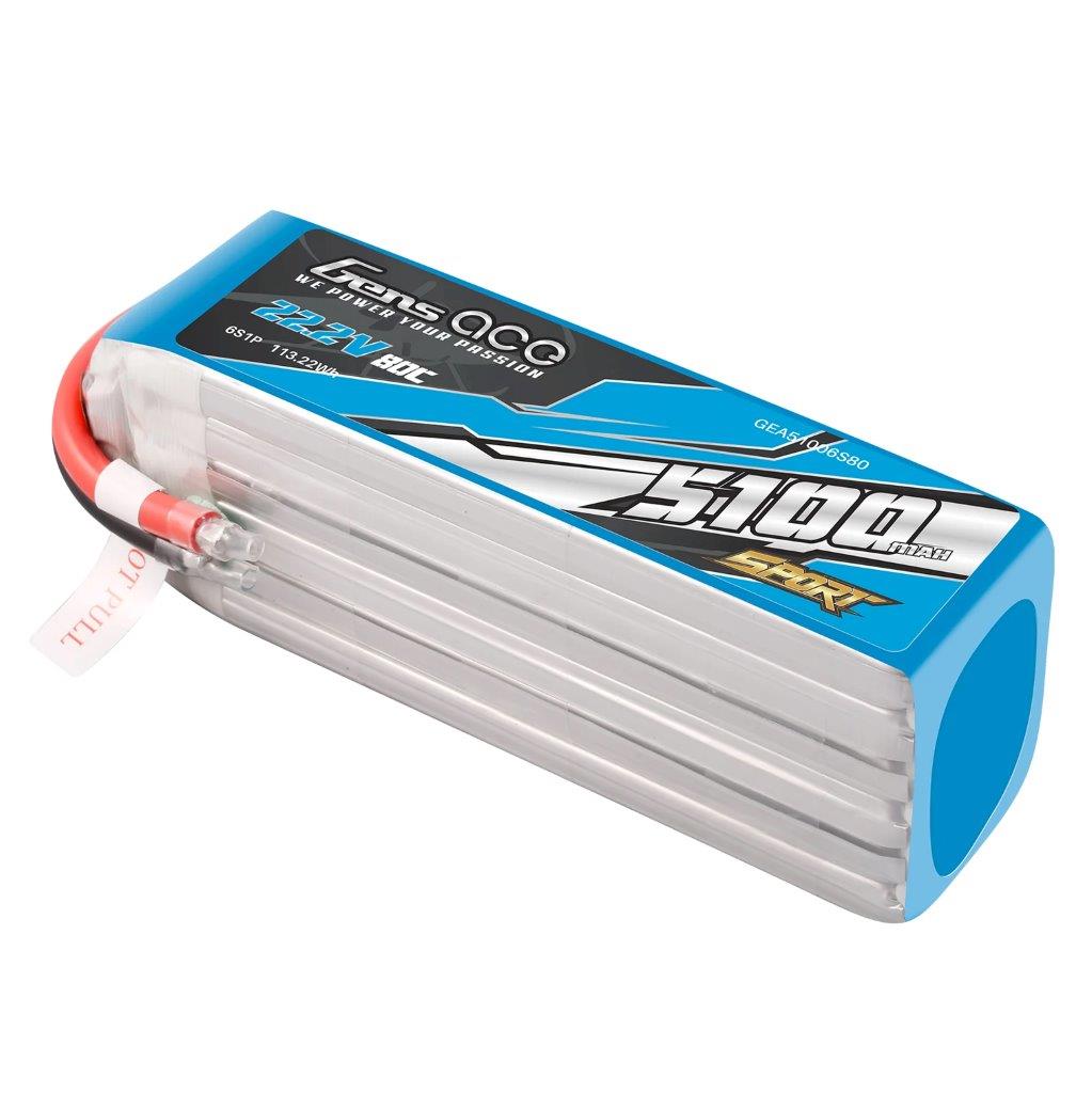 GensAce 5100mAh 6S 80C LiPo battery (F5B) - 3