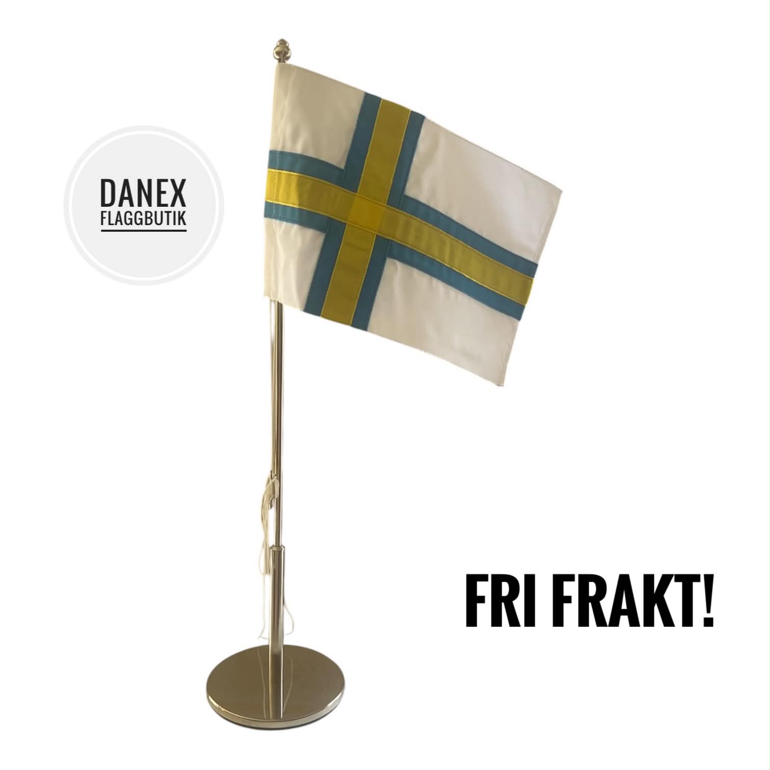Norrland Bordsflagga ink stång ( 40 cm )