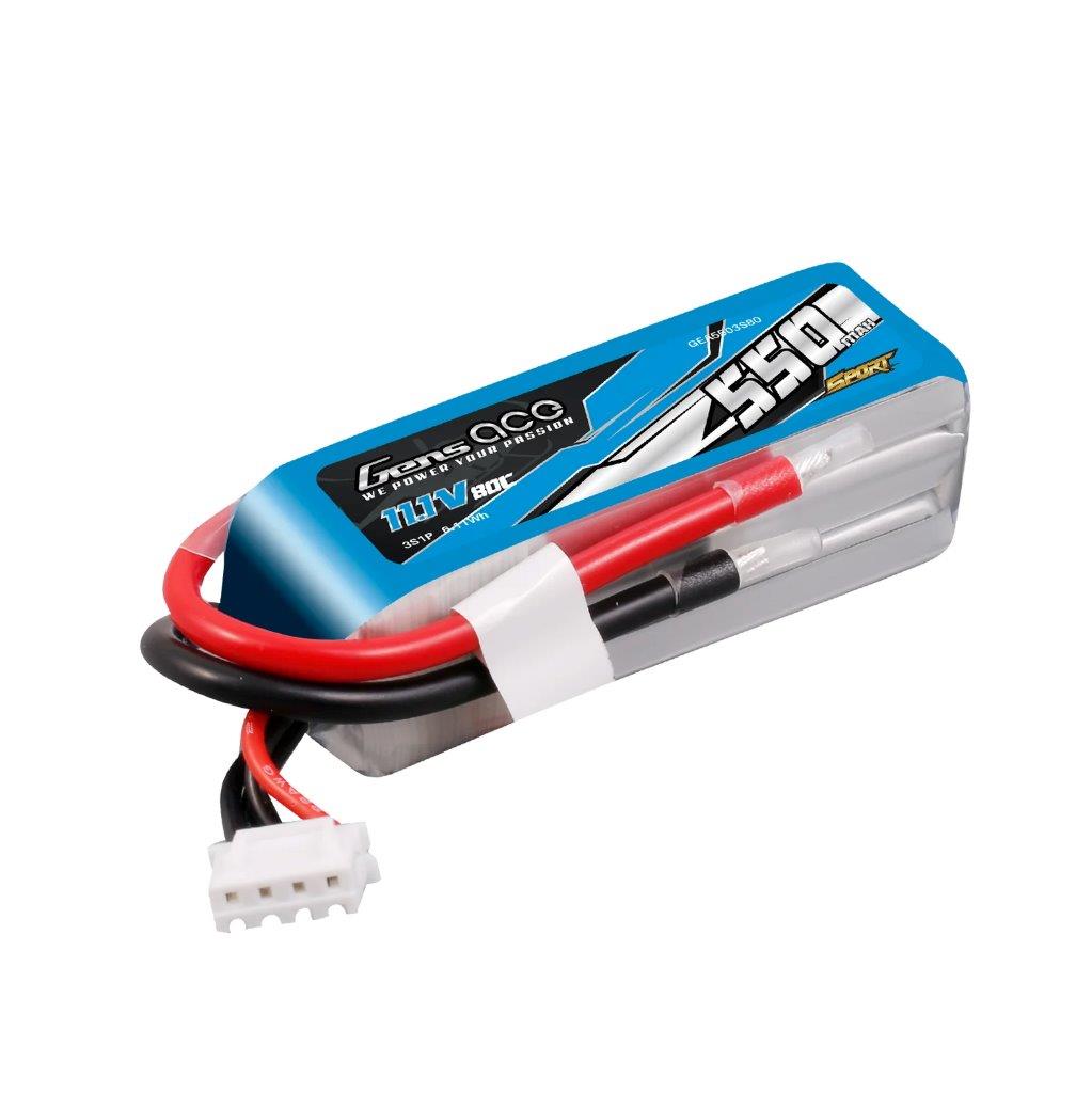 GensAce 550mAh 11.1V 80C 3S1P Lipo Battery Pack (F5J) - 5