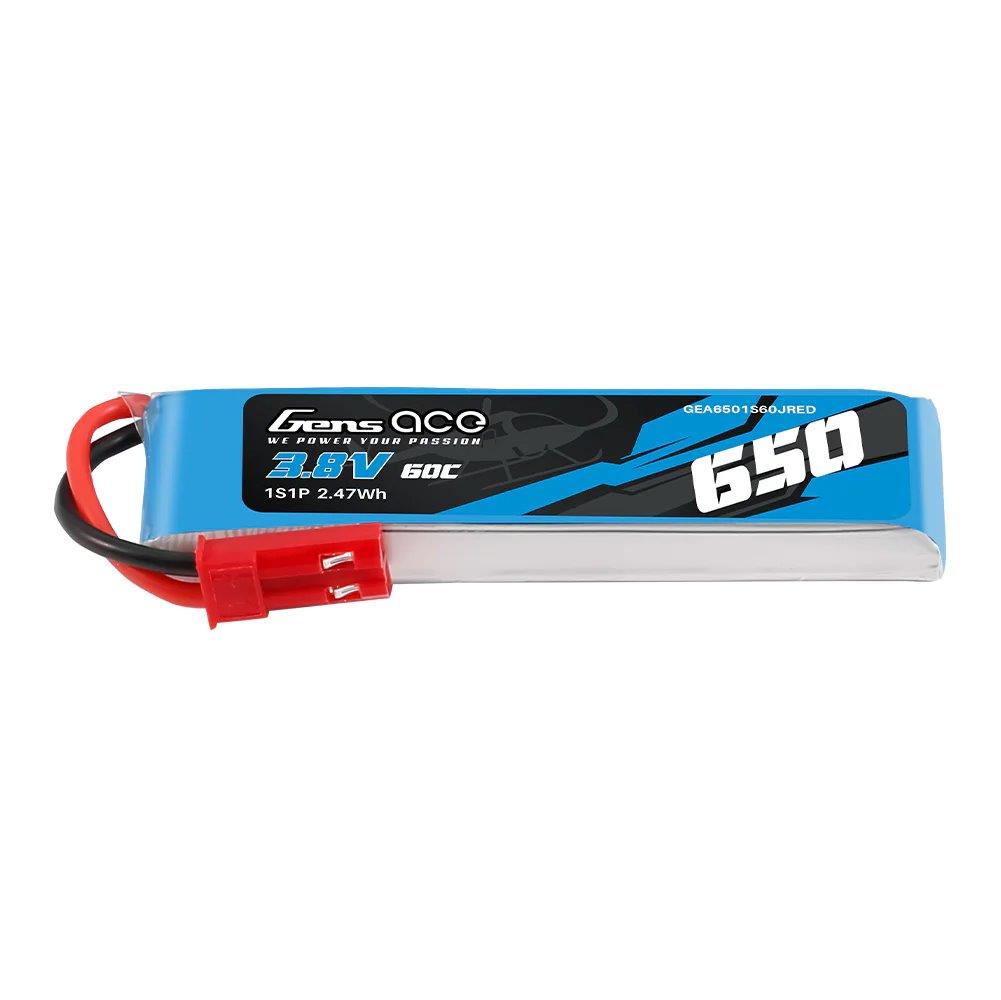 GensAce 650mAh 1S 3.8V 60C HV LIPO Battery with JST-SYP Plug