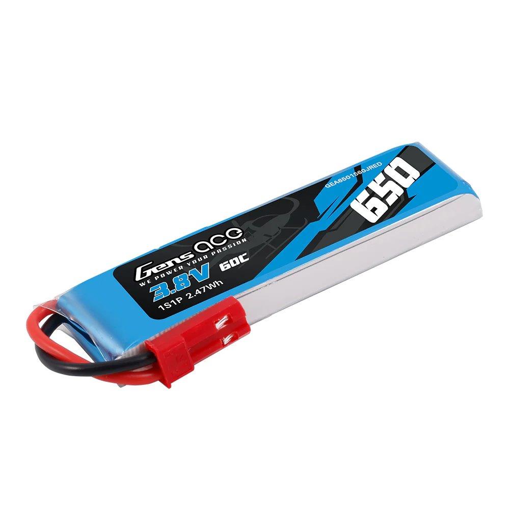 GensAce 650mAh 1S 3.8V 60C HV LIPO Battery with JST-SYP Plug - 2