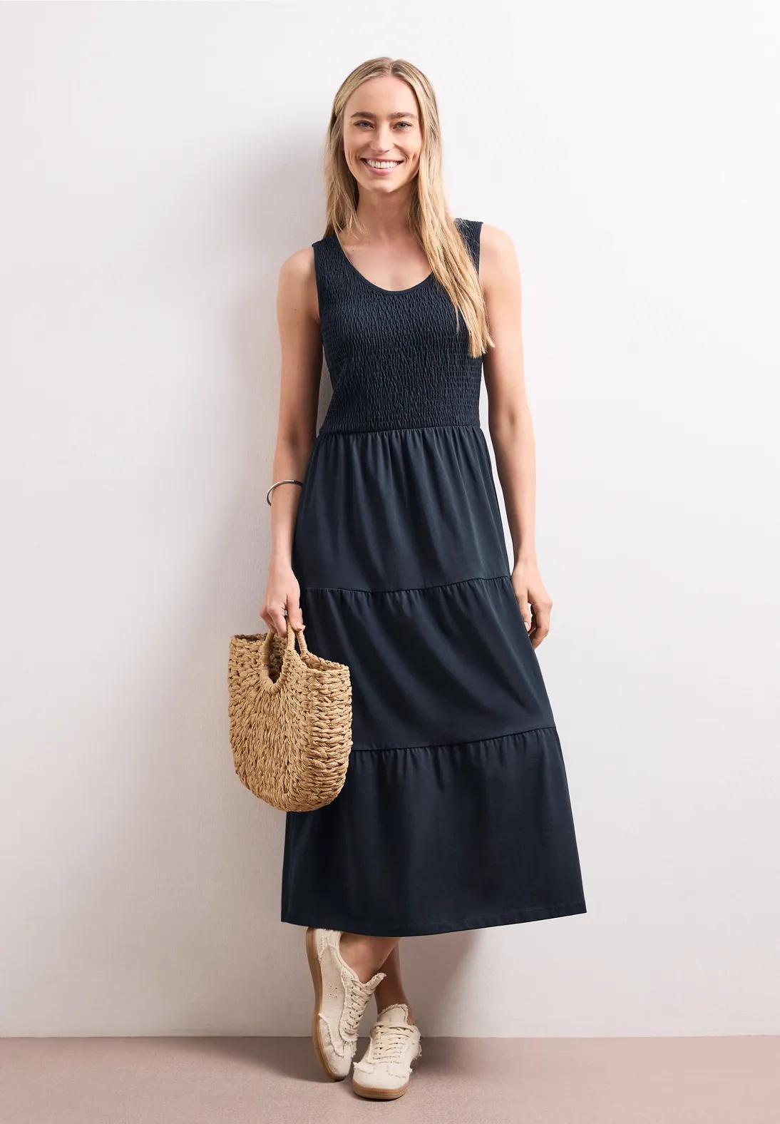 EOS Volant Jersey Dress - Deep Blue - Street One